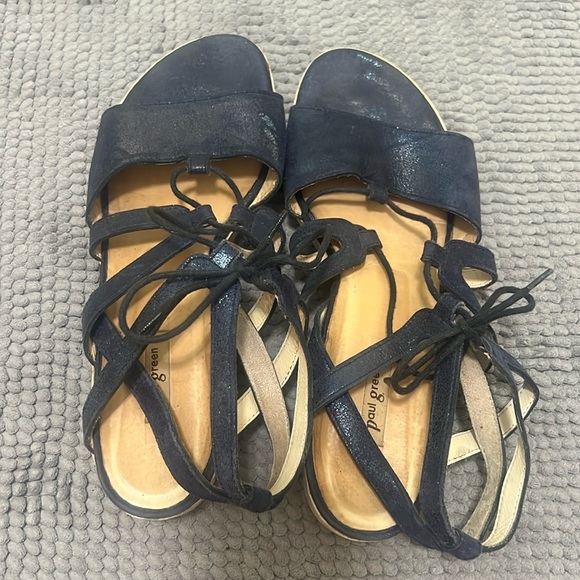 Paul Green lace up sandals Navy blue - Picture 1 of 6